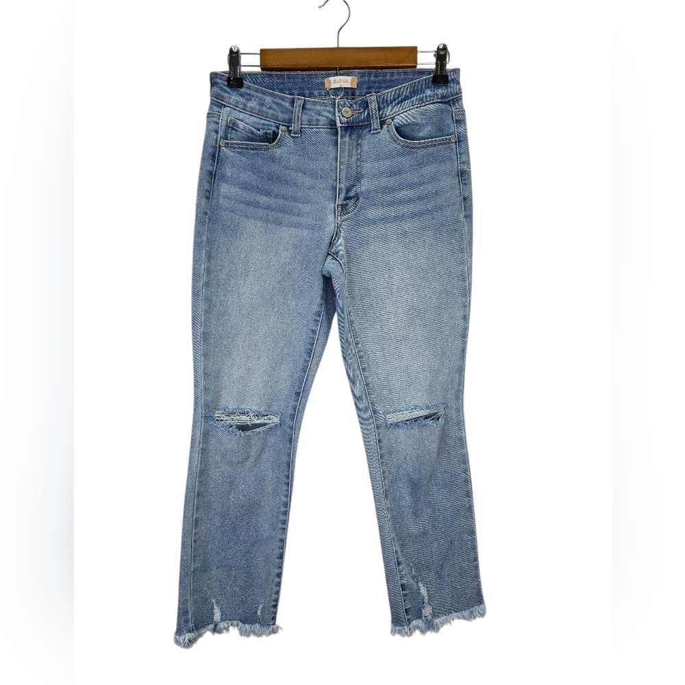 Altar'd State Jeans Womens Size 25 Raw Hem Distressed Cropped Premium Blue Denim